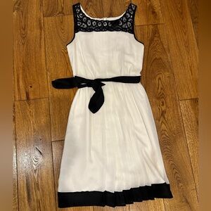 Max & Cleo White & Black Lace Dress